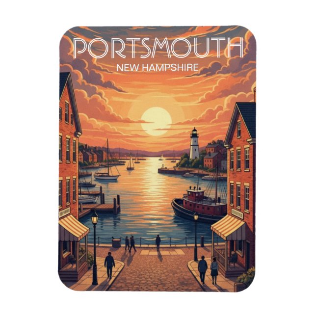 New Hampshire Portsmouth Travel Magnet (Vertikal)