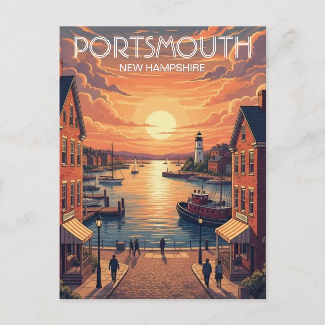 New Hampshire Portsmouth Travel Postkarte (Vorderseite)