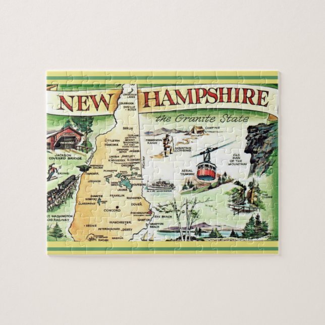 New Hampshire Postcard Karte Jigsaw Puzzle (Horizontal)