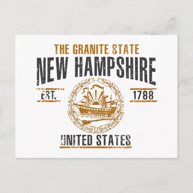 New Hampshire Postkarte (Vorderseite)