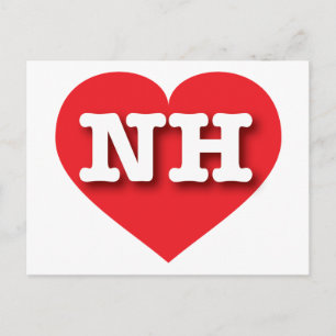 New Hampshire Red Heart - I Liebe NH Postkarte