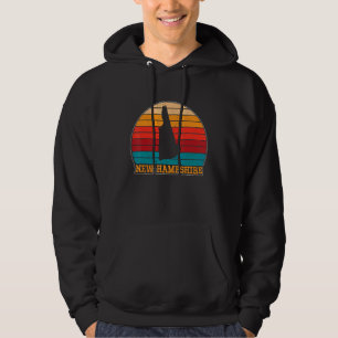 New Hampshire Retro Vintag Sunset US Staat Silhou Hoodie