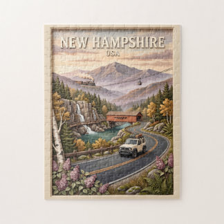New Hampshire Roadtrip Vintage Berglandschaft Puzzle