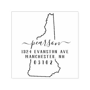 New Hampshire Rücksendeadresse-Briefmarke Permastempel