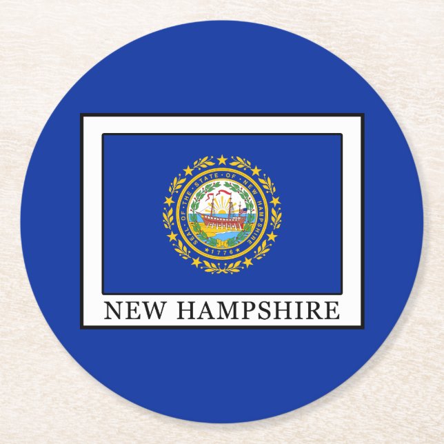 New Hampshire Runder Pappuntersetzer (Vorderseite)