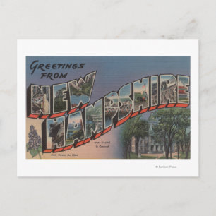 New Hampshire (Staat Hauptstadt/Blume) Postkarte