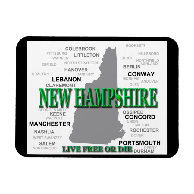 New Hampshire Staat Magnet (Horizontal)