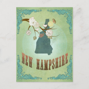 New Hampshire Staat Map - Green Postkarte