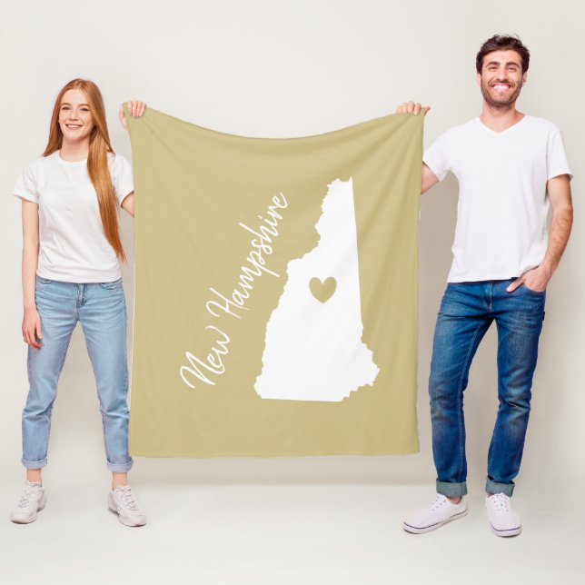 New Hampshire Staat Map Liebe Zuhause Fleecedecke (Beispiel)