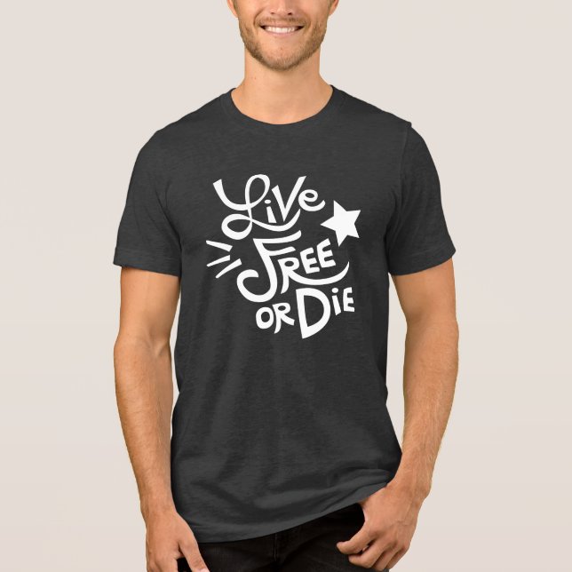 New Hampshire Staat Motto Live Free oder Die Tri-Blend Shirt (Vorderseite)
