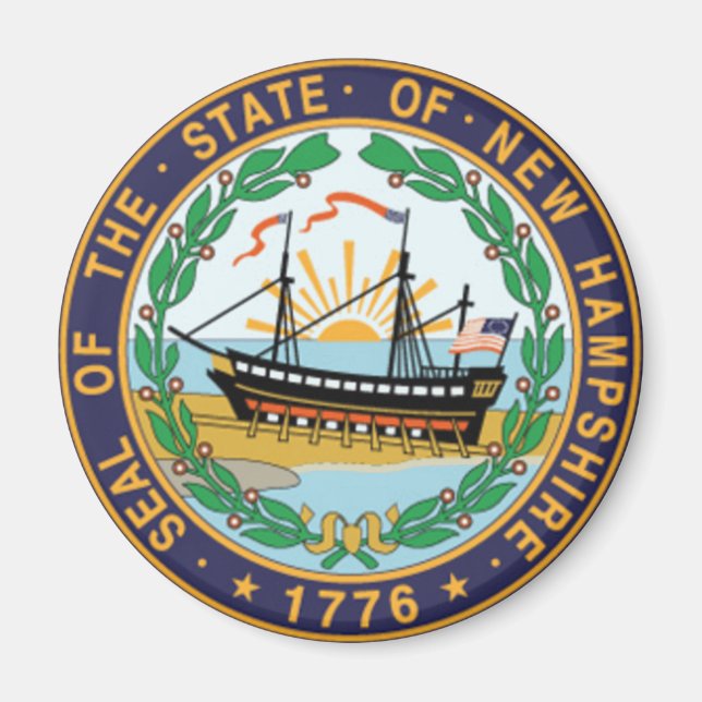 New Hampshire Staat Siegel Magnet (Vorne)