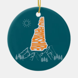 New Hampshire Staat Weihnachtsbaum Keramik Ornament