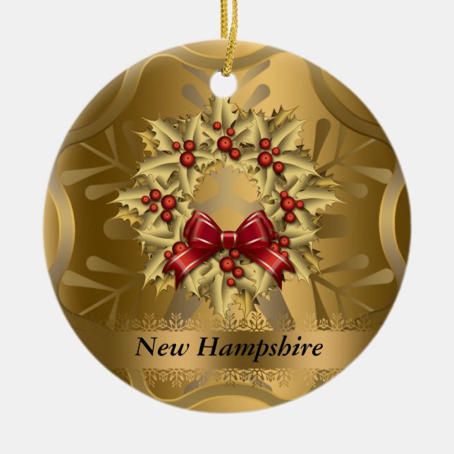 New Hampshire Staat Weihnachtsschmuck (Vorne)