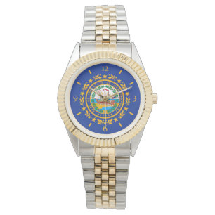 New Hampshire Staats-Flaggen-Uhr-Entwurf Armbanduhr