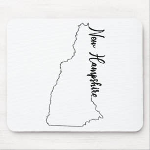 New Hampshire Staats-Kontur mit Skript NH Mousepad
