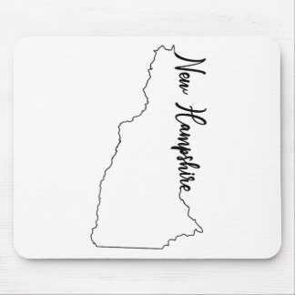 New Hampshire Staats-Kontur mit Skript NH Mousepad