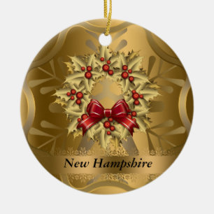 New Hampshire Staats-Weihnachtsverzierung Keramikornament