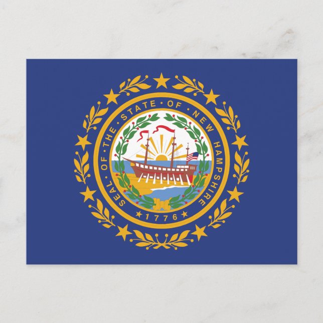 New Hampshire State Flag Raleigh Souvenir Postkarte (Vorderseite)