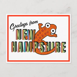 New Hampshire State Symbol Rotgefleckter Wassermol Postkarte