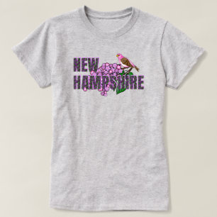 New Hampshire State Symbols Purpurfink & Flieder T-Shirt