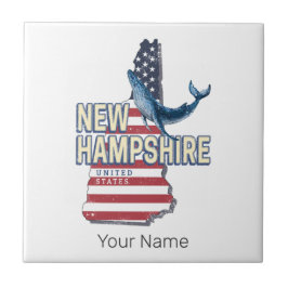 New Hampshire United Staaten Retro Staat Map Fliese
