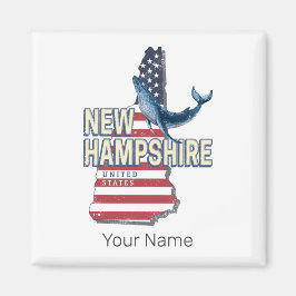 New Hampshire United Staaten Retro Staat Map Magnet