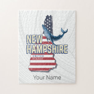 New Hampshire United Staaten Retro Staat Map Puzzle