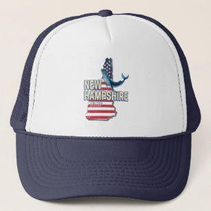 New Hampshire United Staaten Retro Staat Map Truckerkappe