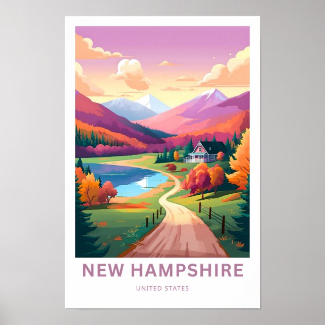 New Hampshire United Staaten Travel Poster (Vorne)