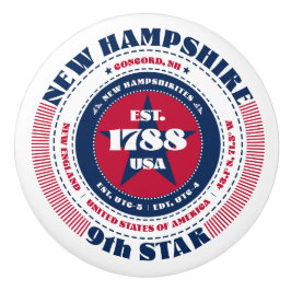 New Hampshire US-Staat Red White Blue Typografy Keramikknauf