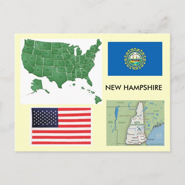 New Hampshire, USA Postkarte (Vorderseite)