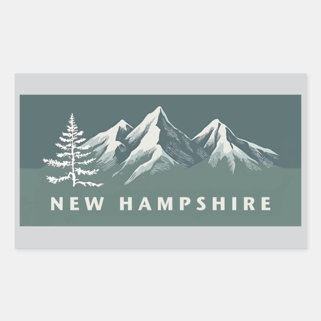 New Hampshire USA Rechteckiger Aufkleber (Vorderseite)