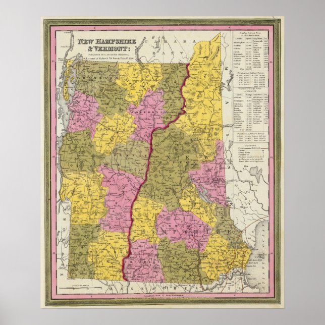 New Hampshire & Vermont Poster (Vorne)