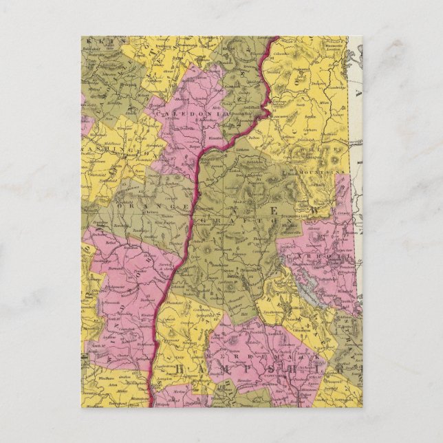 New Hampshire & Vermont Postkarte (Vorderseite)