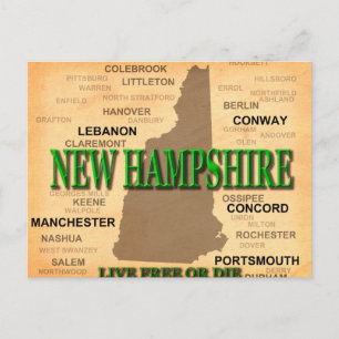 New Hampshire Vintage Karte