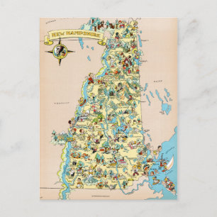 New Hampshire Vintage Lustige Karte