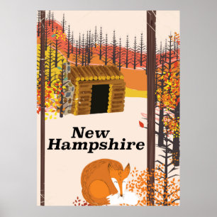 New Hampshire Vintage USA Reiseplakat Poster