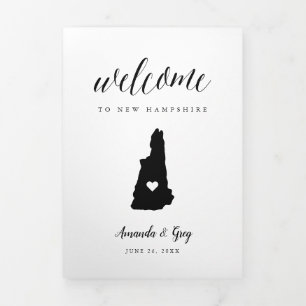 New Hampshire Wedding Welcome Letter & Itinerary Dreifach-gefaltete Programmkarte
