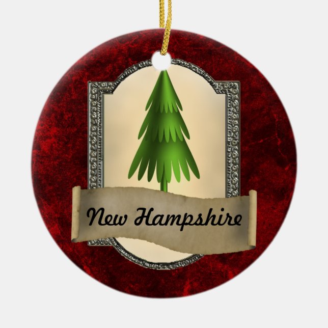 New Hampshire-Weihnachtsverzierung Keramik Ornament (Vorne)