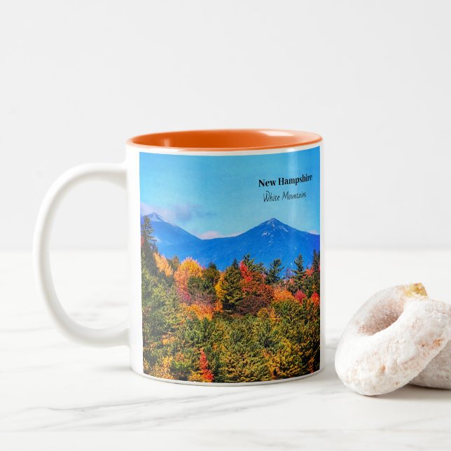 New Hampshire White Berge Zweifarbige Tasse (Mit Donut)