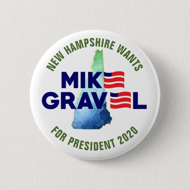 New Hampshire will Mike Gravel 2020 Button (Vorderseite)