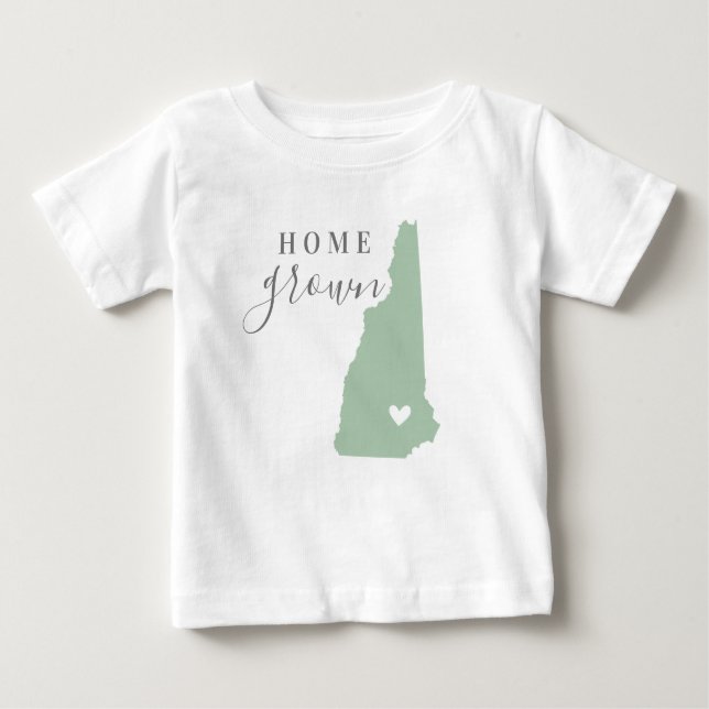 New Hampshire Zuhause Grown | Editierbarer Staat C Baby T-shirt (Vorderseite)