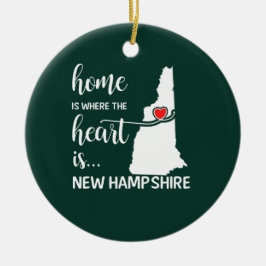 New Hampshire Zuhause ist das Herz Keramik Ornament