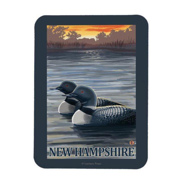 New HampshireCommon Loon Magnet (Vertikal)