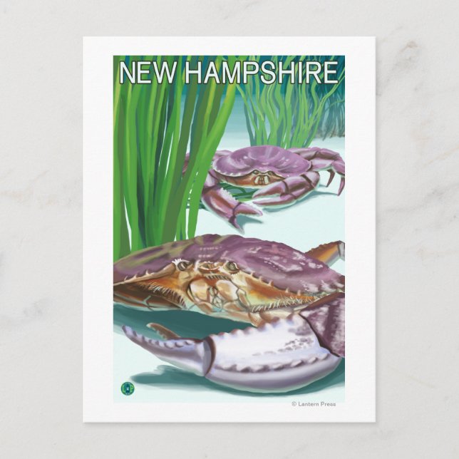 New HampshireCrab und Fisherman Postkarte (Vorderseite)