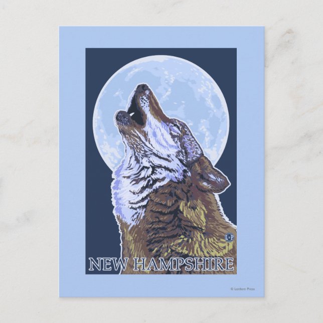 New HampshireHowling Wolf Postkarte (Vorderseite)