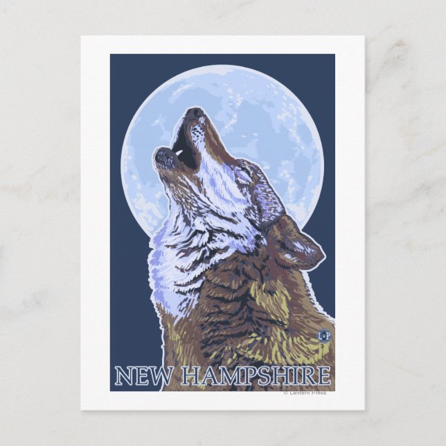 New HampshireHowling Wolf Postkarte (Vorderseite)