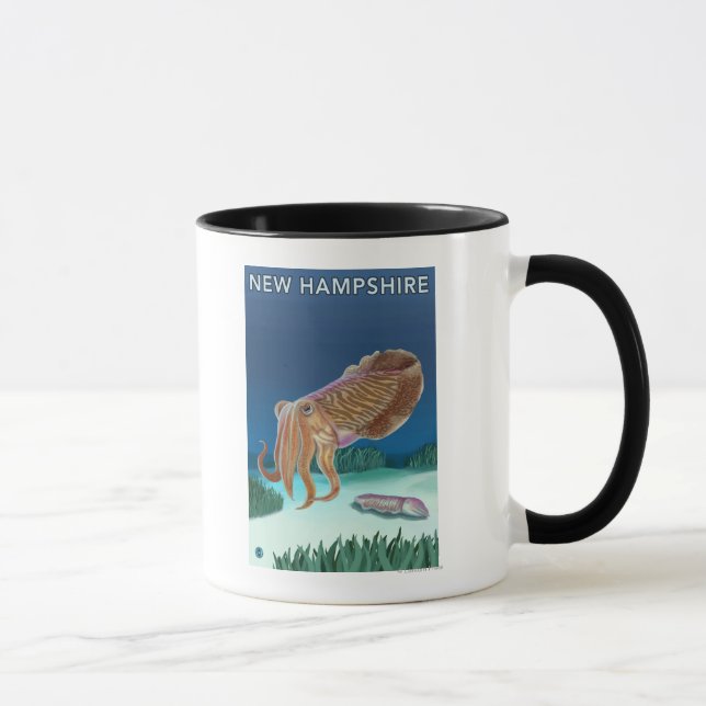 New HampshireTintenfischszene Tasse (Rechts)