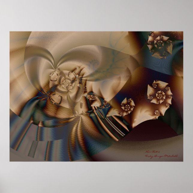 New Hat 2 Abstrakte Fine Fraktal Art Poster (Vorne)