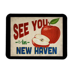 New Haven Connecticut Apfel - Vintage Reise Magnet
